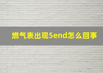 燃气表出现5end怎么回事