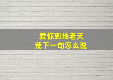 爱你到地老天荒下一句怎么说