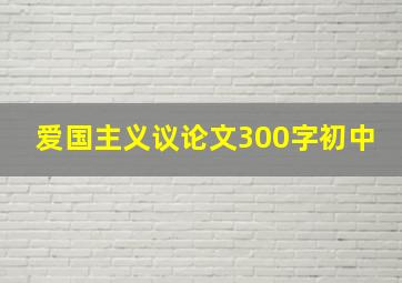 爱国主义议论文300字初中