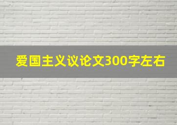 爱国主义议论文300字左右