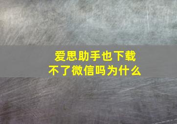 爱思助手也下载不了微信吗为什么