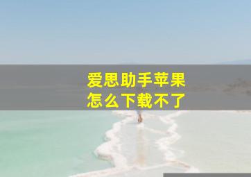 爱思助手苹果怎么下载不了