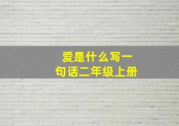 爱是什么写一句话二年级上册