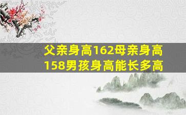 父亲身高162母亲身高158男孩身高能长多高