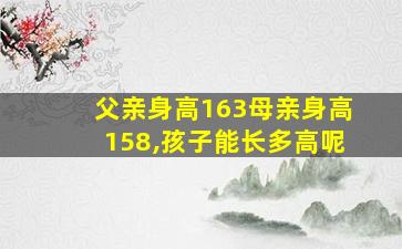 父亲身高163母亲身高158,孩子能长多高呢