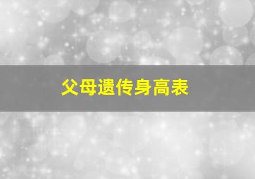 父母遗传身高表