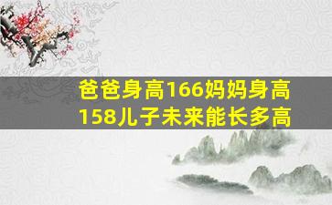 爸爸身高166妈妈身高158儿子未来能长多高