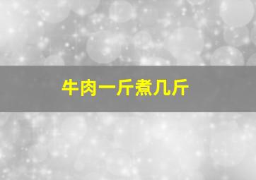 牛肉一斤煮几斤