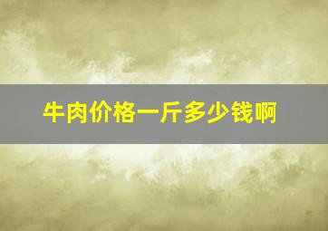 牛肉价格一斤多少钱啊