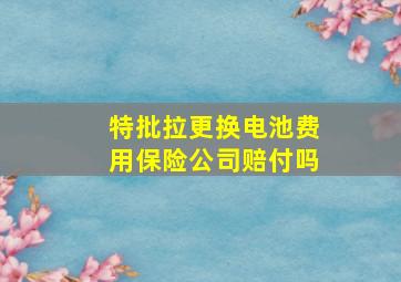 特批拉更换电池费用保险公司赔付吗