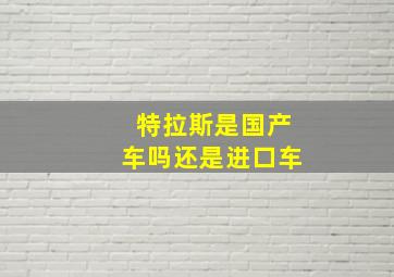 特拉斯是国产车吗还是进口车