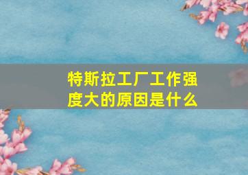 特斯拉工厂工作强度大的原因是什么