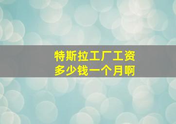 特斯拉工厂工资多少钱一个月啊