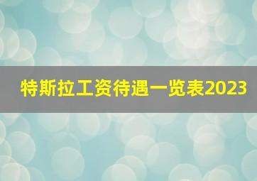 特斯拉工资待遇一览表2023