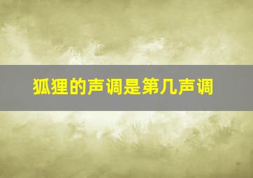 狐狸的声调是第几声调