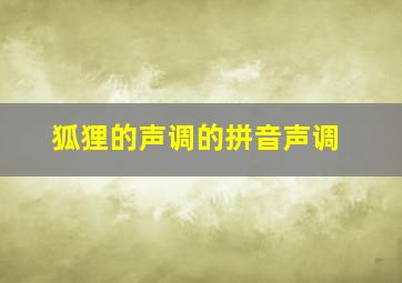 狐狸的声调的拼音声调