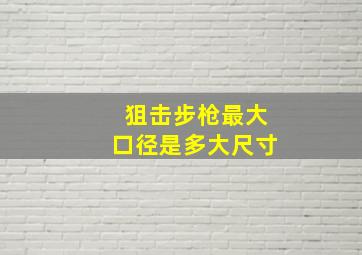 狙击步枪最大口径是多大尺寸