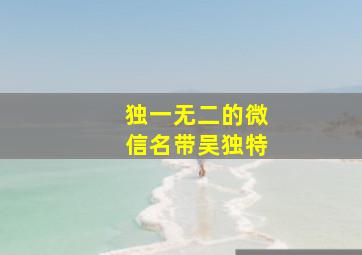 独一无二的微信名带吴独特