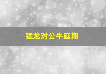 猛龙对公牛延期