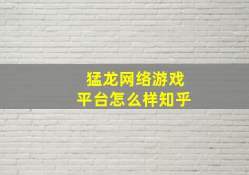 猛龙网络游戏平台怎么样知乎