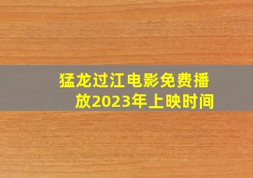 猛龙过江电影免费播放2023年上映时间