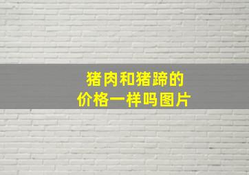 猪肉和猪蹄的价格一样吗图片