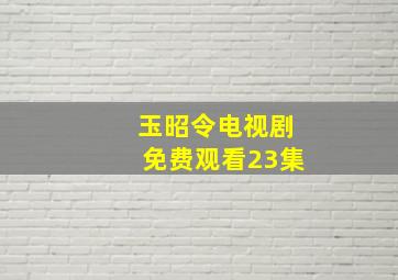 玉昭令电视剧免费观看23集