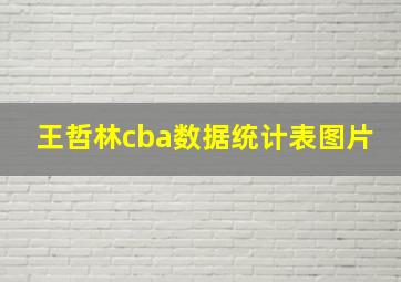 王哲林cba数据统计表图片