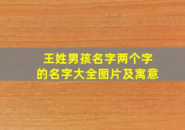 王姓男孩名字两个字的名字大全图片及寓意