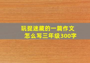 玩捉迷藏的一篇作文怎么写三年级300字