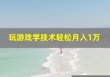 玩游戏学技术轻松月入1万