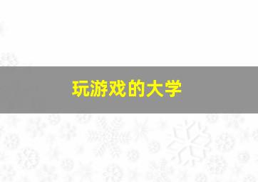 玩游戏的大学