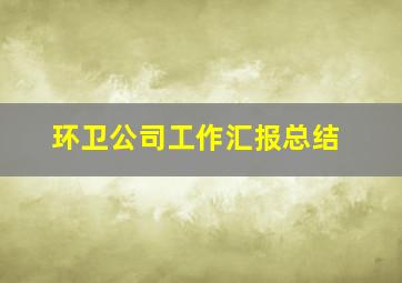 环卫公司工作汇报总结