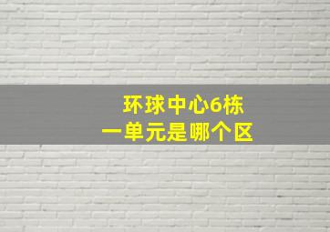 环球中心6栋一单元是哪个区