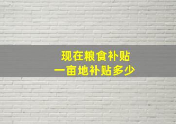 现在粮食补贴一亩地补贴多少