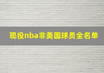 现役nba非美国球员全名单