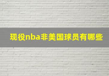 现役nba非美国球员有哪些