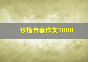 珍惜青春作文1000