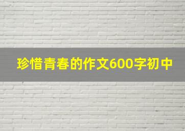 珍惜青春的作文600字初中