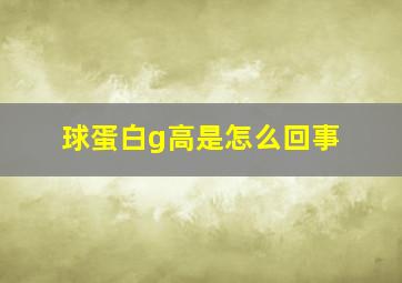 球蛋白g高是怎么回事