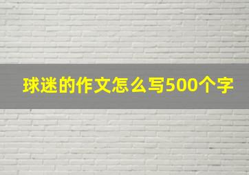 球迷的作文怎么写500个字