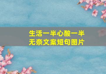 生活一半心酸一半无奈文案短句图片