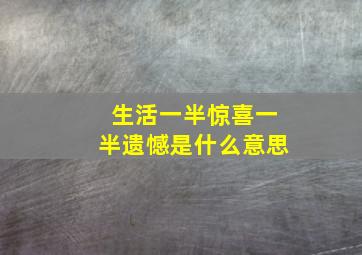 生活一半惊喜一半遗憾是什么意思