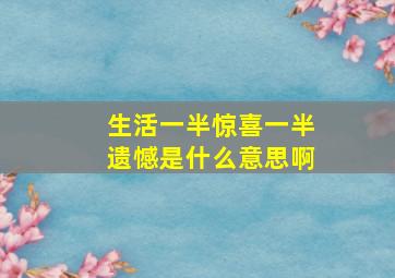 生活一半惊喜一半遗憾是什么意思啊