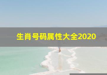 生肖号码属性大全2020