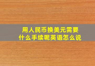 用人民币换美元需要什么手续呢英语怎么说