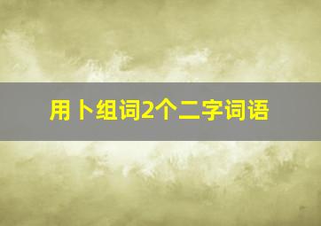 用卜组词2个二字词语