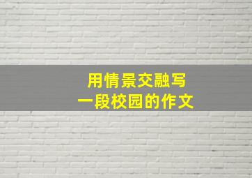 用情景交融写一段校园的作文