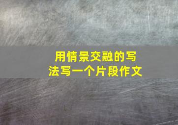 用情景交融的写法写一个片段作文