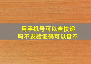 用手机号可以查快递吗不发验证码可以查不